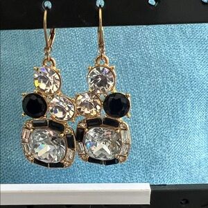 Kate  Spade  newyork on the town Black and Silver Dangle Earrings